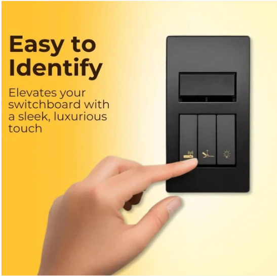Goldloom Black & Gold Switch Stickers Set Of 100