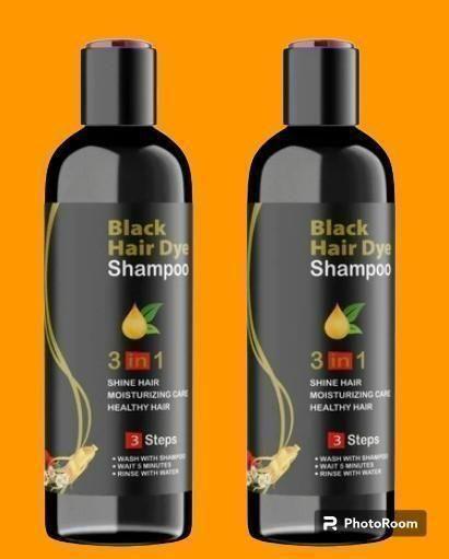 AI Black hair dye shampoo 3in1(pack 2)